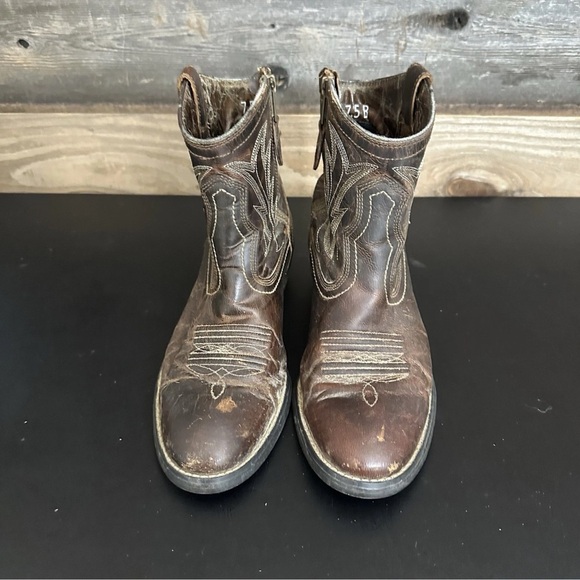 Ariat Billie Unbridled Western Boots 7.5 Brown Side Zip Ankle Cowgirl Rodeo - Picture 9 of 16